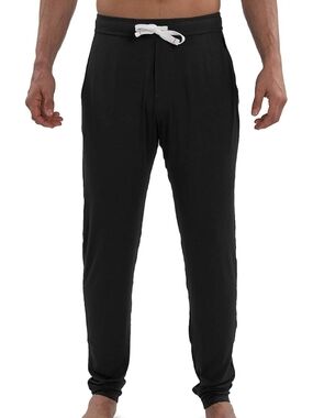 Saxx Men's Black Lounge Pants with White Drawstring